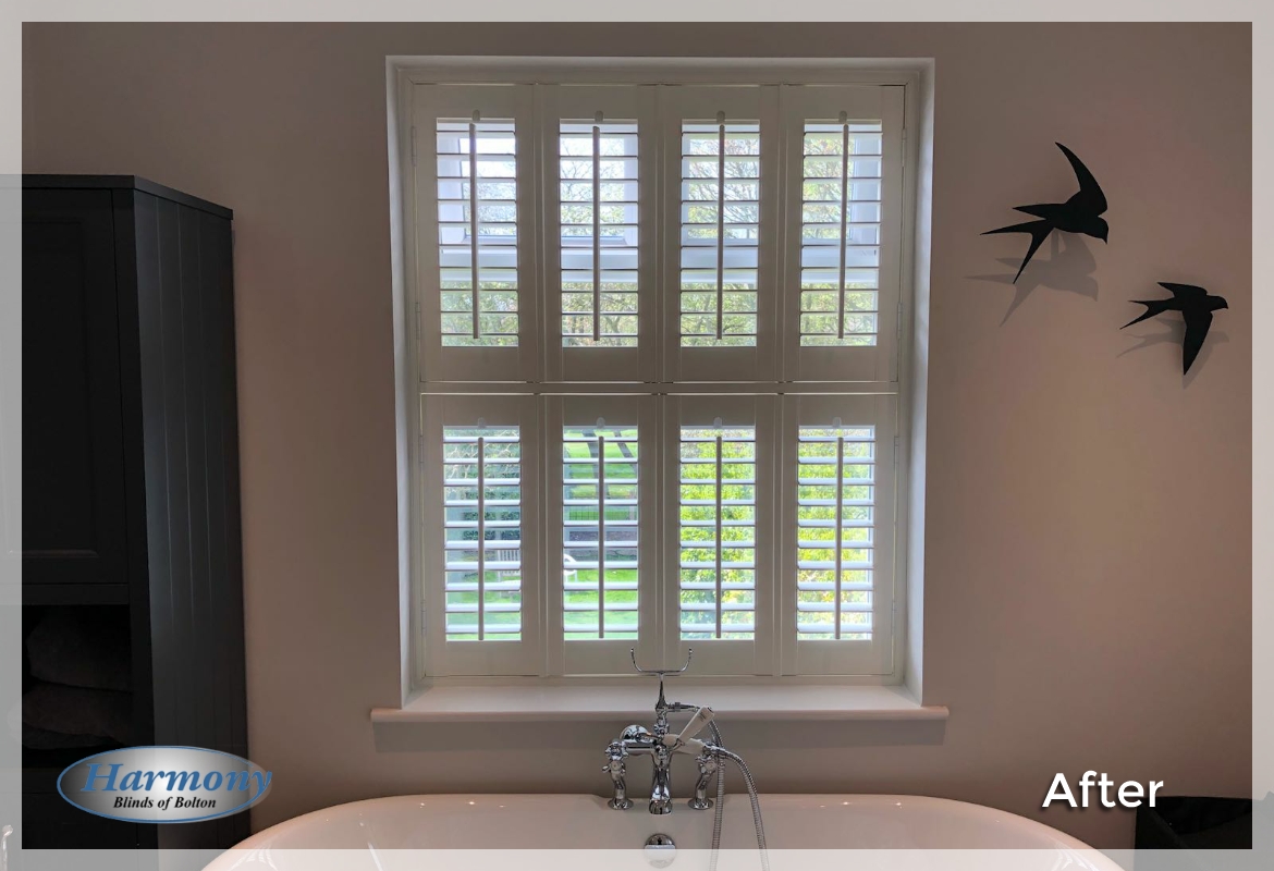 Made to Measure Shutters in a Bathroom