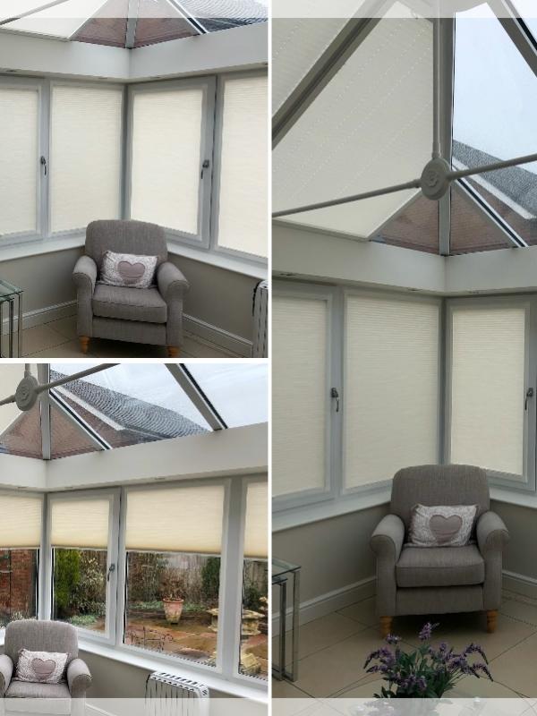 Perfect Fit Duette Blinds in a Bolton Conservatory